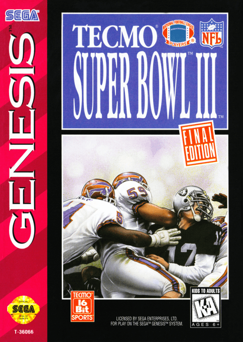 Tecmo Super Bowl III : Final Edition - Sega Mega Drive / Genesis