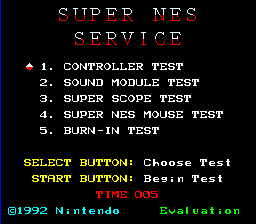 ZZZ:Snes Burn-in Test Cartridge - Super Nintendo Entertainment System