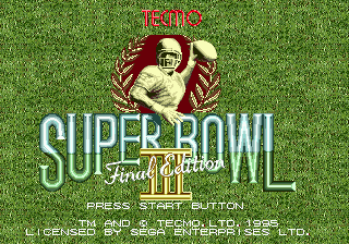 Tecmo Super Bowl III : Final Edition screenshot №1