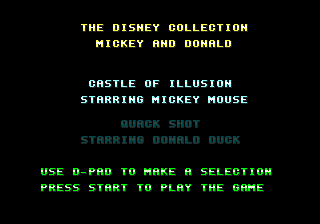The Disney Collection : QuackShot + Castle of Illu screenshot №1